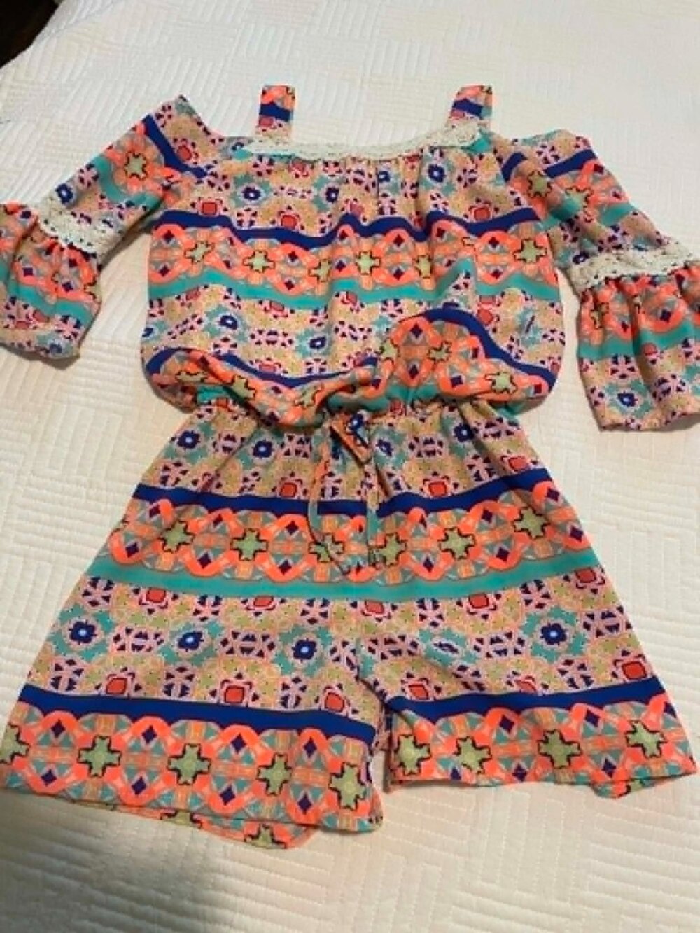 Little Girl Size Medium one piece Short/Jumper Neon Color